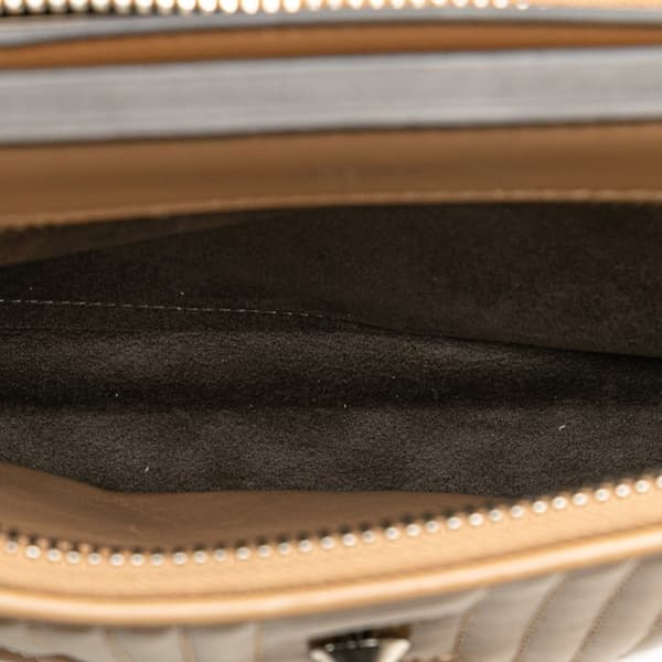 Pre-owned Fendi Small Lambskin DotCom Click Shoulder Bag Brown