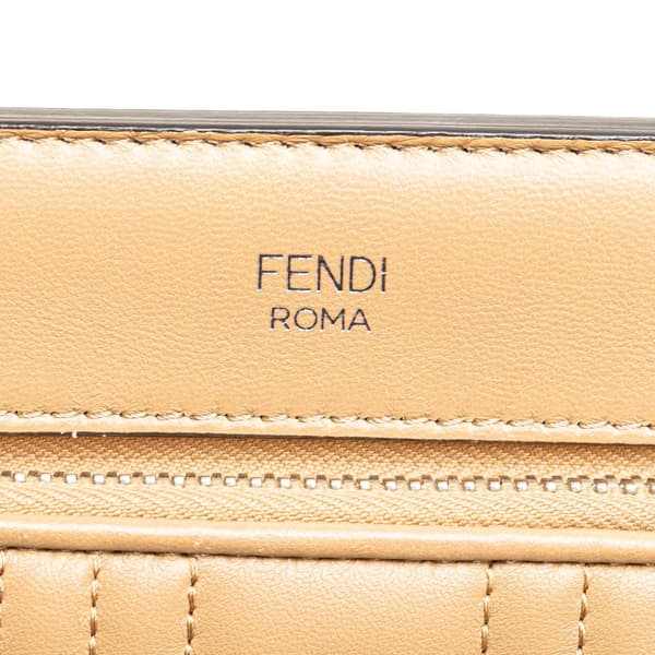 Pre-owned Fendi Small Lambskin DotCom Click Shoulder Bag Brown