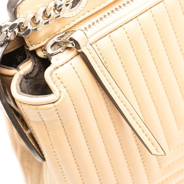 Pre-owned Fendi Small Lambskin DotCom Click Shoulder Bag Brown