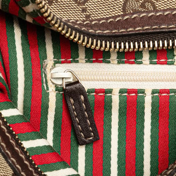 Pre-owned Gucci GG Canvas New Britt Shoulder Bag Brown