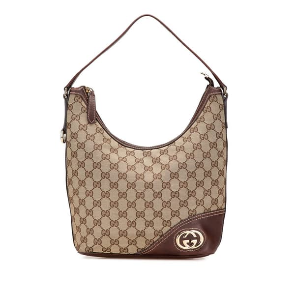 Pre-owned Gucci GG Canvas New Britt Shoulder Bag Brown