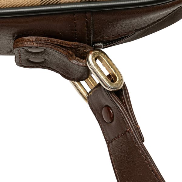 Pre-owned Burberry Haymarket Check Canvas Shoulder Bag Brown