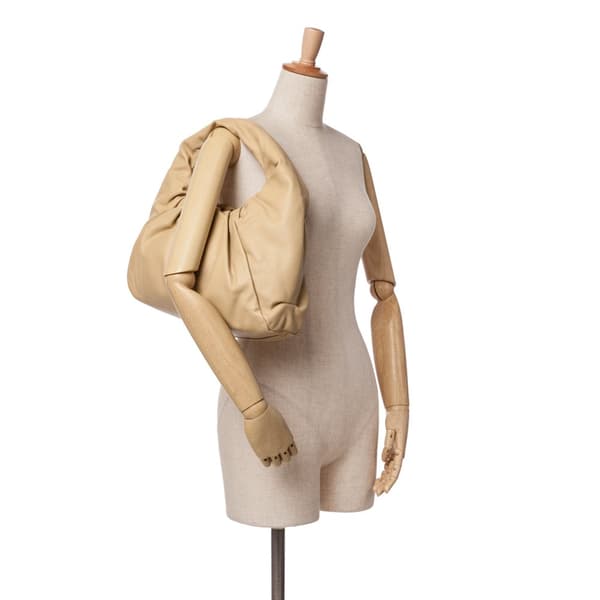 Pre-owned Bottega Veneta Lambskin The Shoulder Pouch Brown