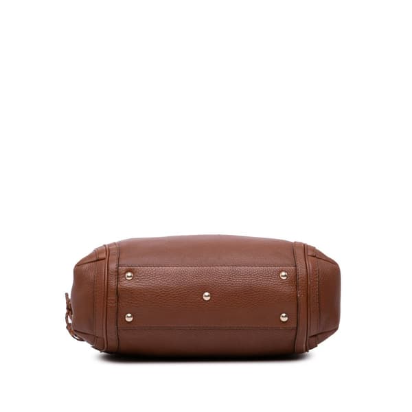 Pre-owned Gucci Large Calfskin Bella Shoulder Bag Brown