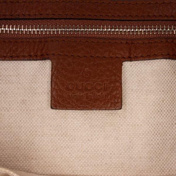 Pre-owned Gucci Large Calfskin Bella Shoulder Bag Brown