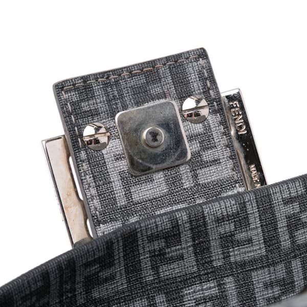 Pre-owned Fendi Mini Zucchino Spalmati Chain Mamma Forever Gray