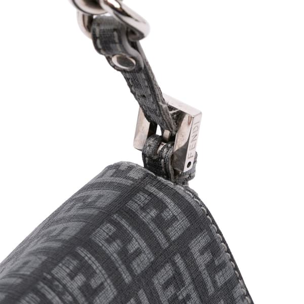 Pre-owned Fendi Mini Zucchino Spalmati Chain Mamma Forever Gray