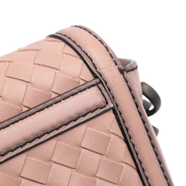 Pre-owned Bottega Veneta Nappa Intrecciato Mirror Lens Shoulder Bag Pink