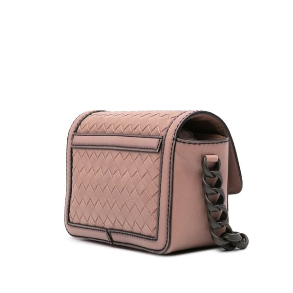 Pre-owned Bottega Veneta Nappa Intrecciato Mirror Lens Shoulder Bag Pink