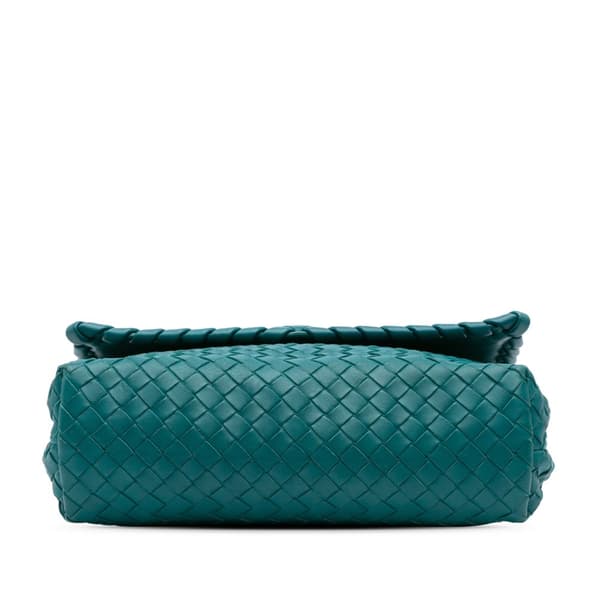 Pre-owned Bottega Veneta Small Nappa Intrecciato Olimpia Shoulder Bag Blue