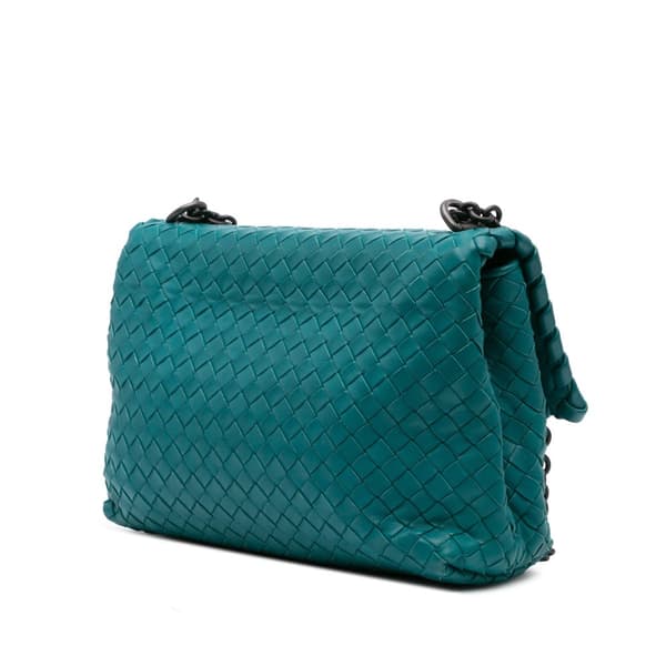 Pre-owned Bottega Veneta Small Nappa Intrecciato Olimpia Shoulder Bag Blue