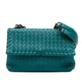 Pikkukuva 1 / 6: Pre-owned Bottega Veneta Small Nappa Intrecciato Olimpia Shoulder Bag Blue