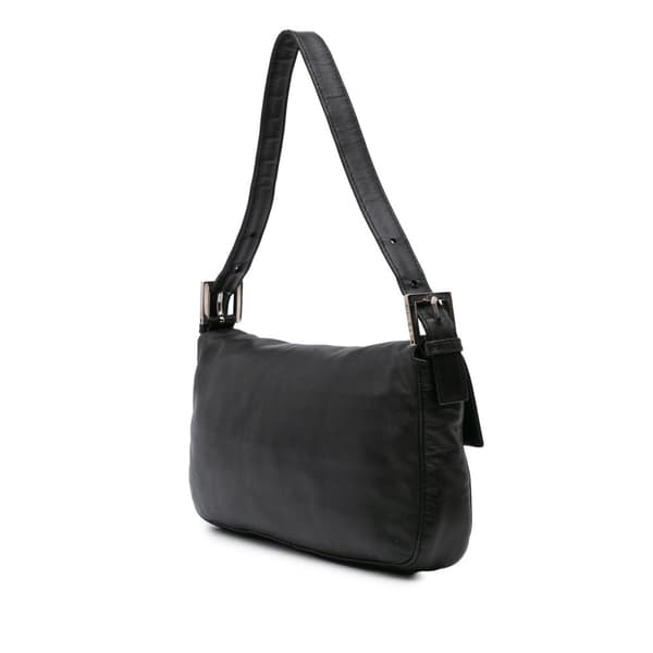 Pre-owned Fendi Leather Baguette Black