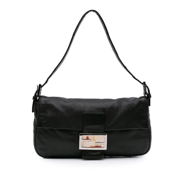Pre-owned Fendi Leather Baguette Black