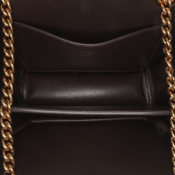 Pre-owned Fendi Calfskin Vitello King Nubuck Pequin Karligraphy Pocket Shoulder Bag Brown