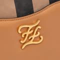Miniatyrbillede 9 af 10: Pre-owned Fendi Calfskin Vitello King Nubuck Pequin Karligraphy Pocket Shoulder Bag Brown