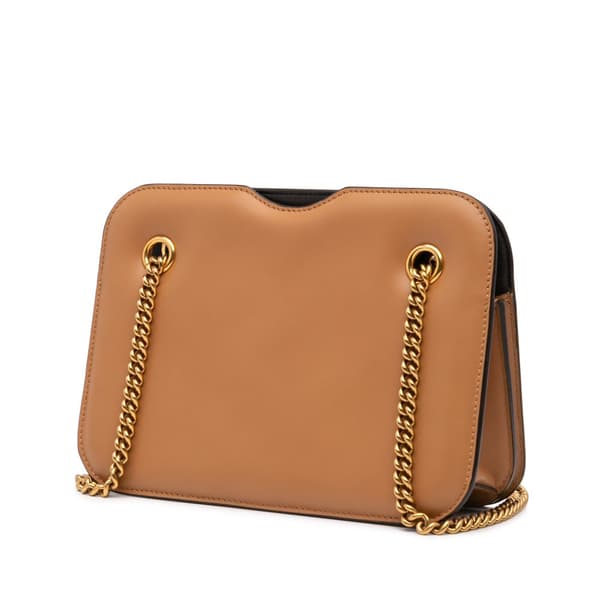 Pre-owned Fendi Calfskin Vitello King Nubuck Pequin Karligraphy Pocket Shoulder Bag Brown