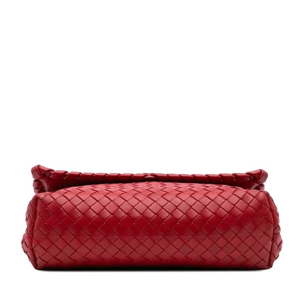 Pre-owned Bottega Veneta Small Nappa Intrecciato Olimpia Shoulder Bag Red