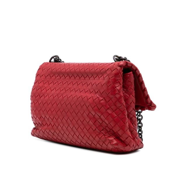 Pre-owned Bottega Veneta Small Nappa Intrecciato Olimpia Shoulder Bag Red