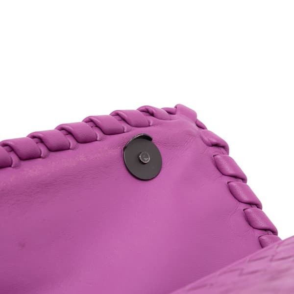 Pre-owned Bottega Veneta Medium Nappa Intrecciato Olimpia Shoulder Bag Purple