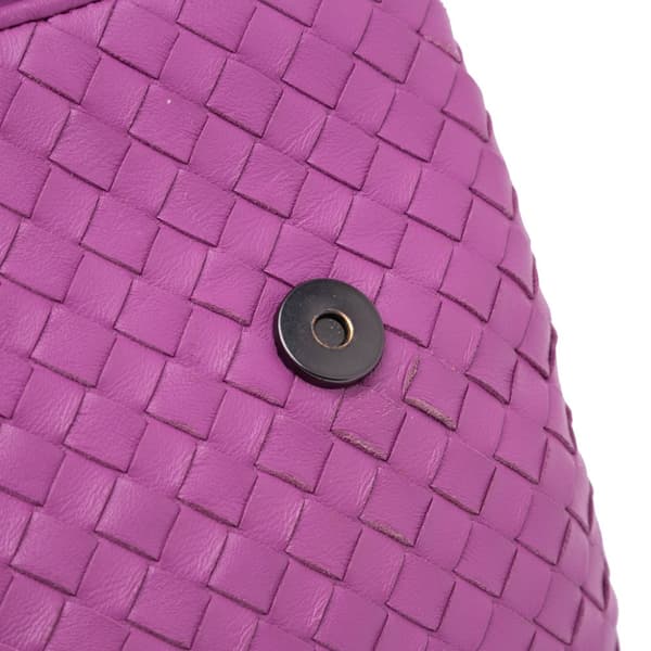 Pre-owned Bottega Veneta Medium Nappa Intrecciato Olimpia Shoulder Bag Purple
