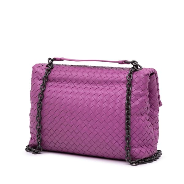 Pre-owned Bottega Veneta Medium Nappa Intrecciato Olimpia Shoulder Bag Purple