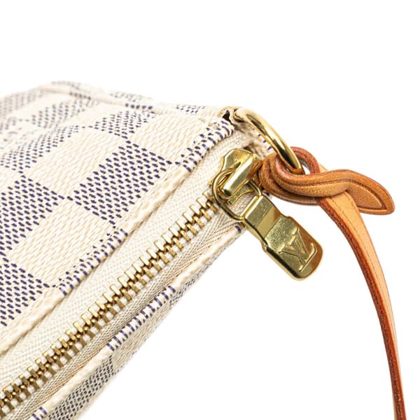 Pre-owned Louis Vuitton Damier Azur Pochette Accessoires White