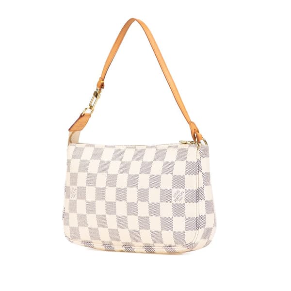 Pre-owned Louis Vuitton Damier Azur Pochette Accessoires White