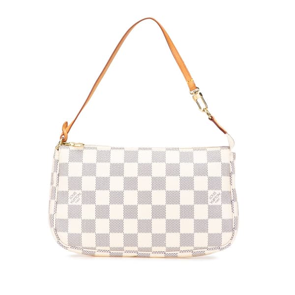 Pre-owned Louis Vuitton Damier Azur Pochette Accessoires White