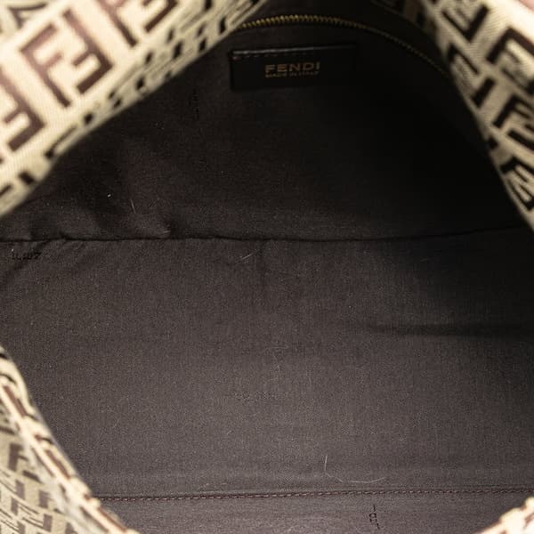 Pre-owned Fendi Zucchino Canvas Mamma Forever Brown