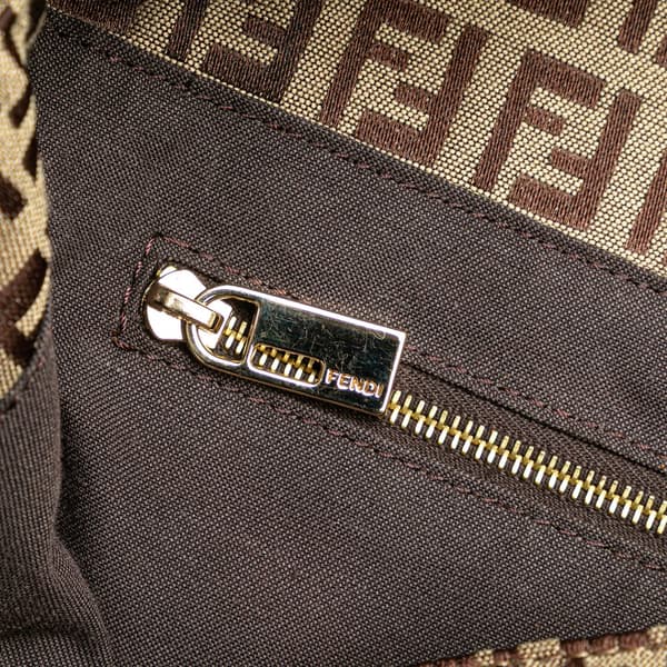 Pre-owned Fendi Zucchino Canvas Mamma Forever Brown