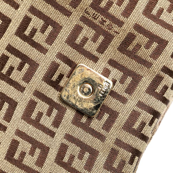 Pre-owned Fendi Zucchino Canvas Mamma Forever Brown