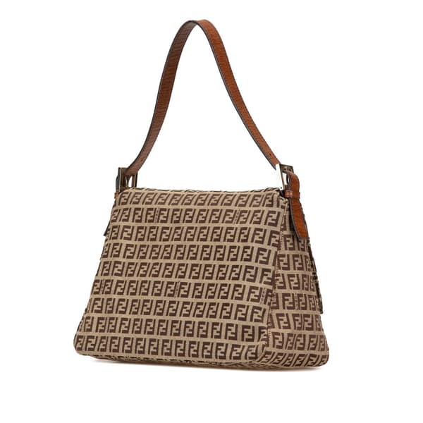 Pre-owned Fendi Zucchino Canvas Mamma Forever Brown