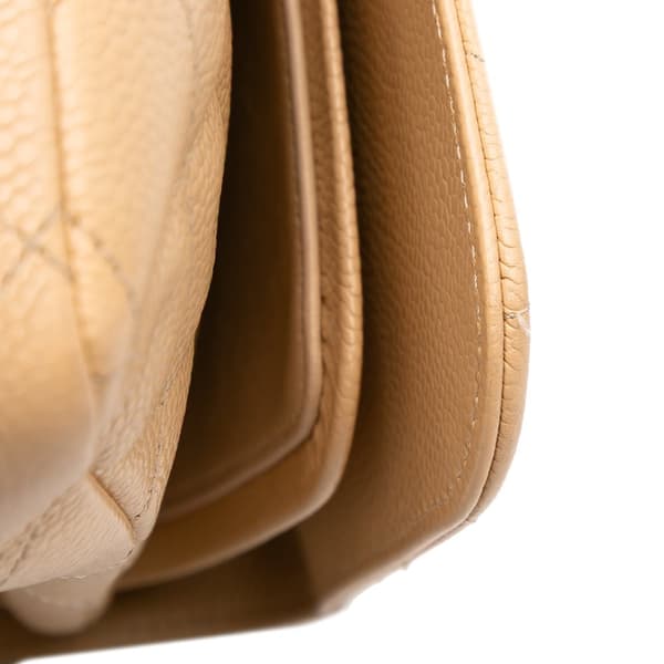 Pre-owned Chanel Jumbo Classic Caviar Double Flap Brown