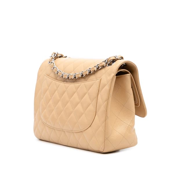 Pre-owned Chanel Jumbo Classic Caviar Double Flap Brown