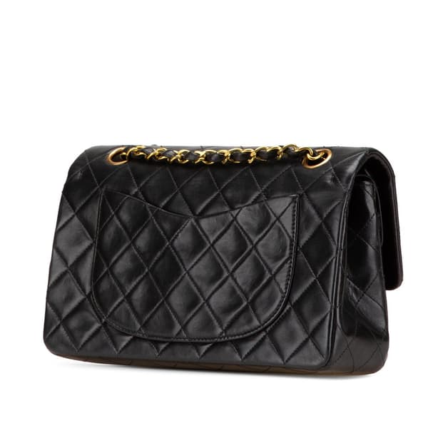 Pre-owned Chanel Small Classic Lambskin Double Flap Black