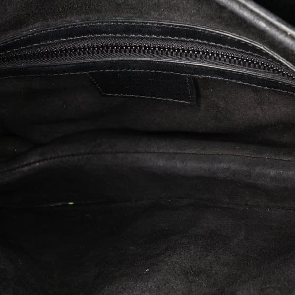 Pre-owned Dior Oblique Embossed Calfskin Saddle Bag Black