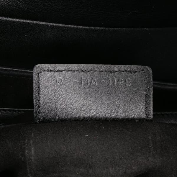 Pre-owned Dior Oblique Embossed Calfskin Saddle Bag Black