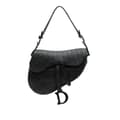 Miniatyrbillede 1 af 10: Pre-owned Dior Oblique Embossed Calfskin Saddle Bag Black