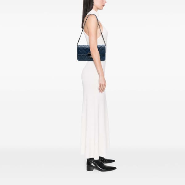 Pre-owned Chanel Medium Sheepskin Beauty Lock Flap Blue