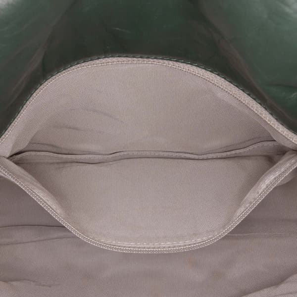 Pre-owned Chanel Medium Quilted Crinkled Calfskin Ultra Stitch Flap Green