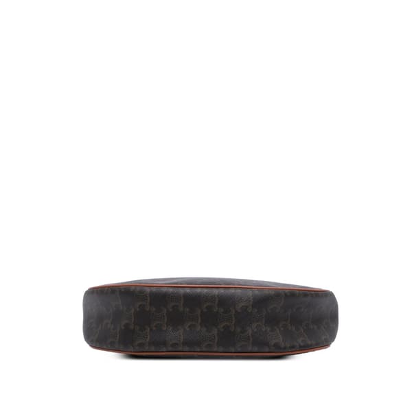 Pre-owned Celine Triomphe Coated Canvas Ava Shoulder Bag Brown