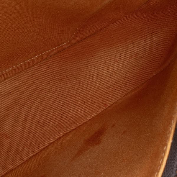 Pre-owned Celine Triomphe Coated Canvas Ava Shoulder Bag Brown