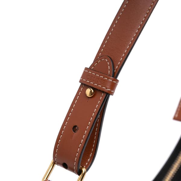 Pre-owned Celine Triomphe Coated Canvas Ava Shoulder Bag Brown