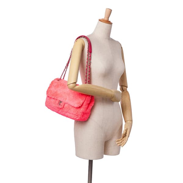 Pre-owned Chanel Medium Quilted Terry Cloth Coco Beach Flap Pink