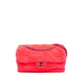 Miniatyrbild 1 av 10: Pre-owned Chanel Medium Quilted Terry Cloth Coco Beach Flap Pink