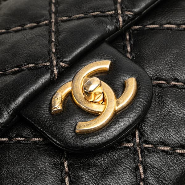 Pre-owned Chanel Paris Dallas Quilted Calfskin Chic Stitch Flap Black