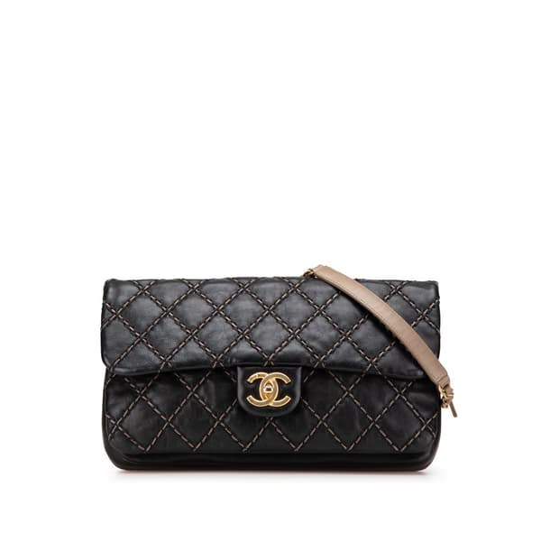 Pre-owned Chanel Paris Dallas Quilted Calfskin Chic Stitch Flap Black
