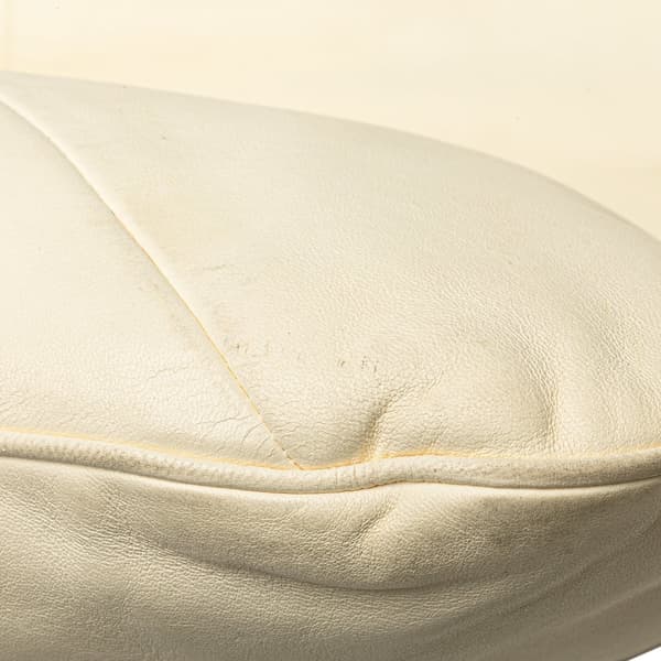 Pre-owned Chanel Lambskin Coco Ball Fold Over Flap White