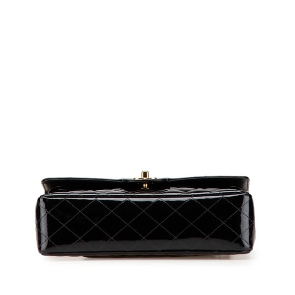 Pre-owned Chanel Medium Classic Patent Double Flap Black